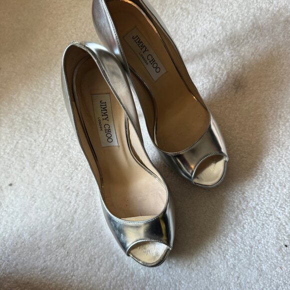 Jimmy Choo Patent leather silver heels - Picture 14 of 15